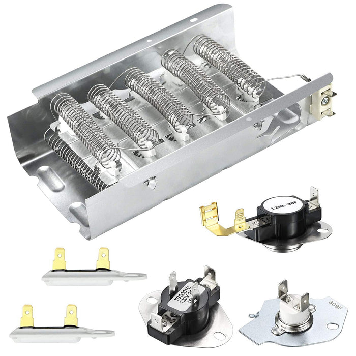 279838 Dryer Heating Element & 3977767 3392519 & 3977393 Thermal Fuse & 3387134 Dryer Thermostat