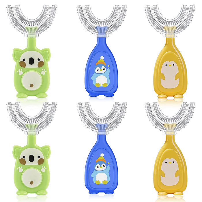 Kids U-Shaped Toothbrush with Soft Silicone Brush Head