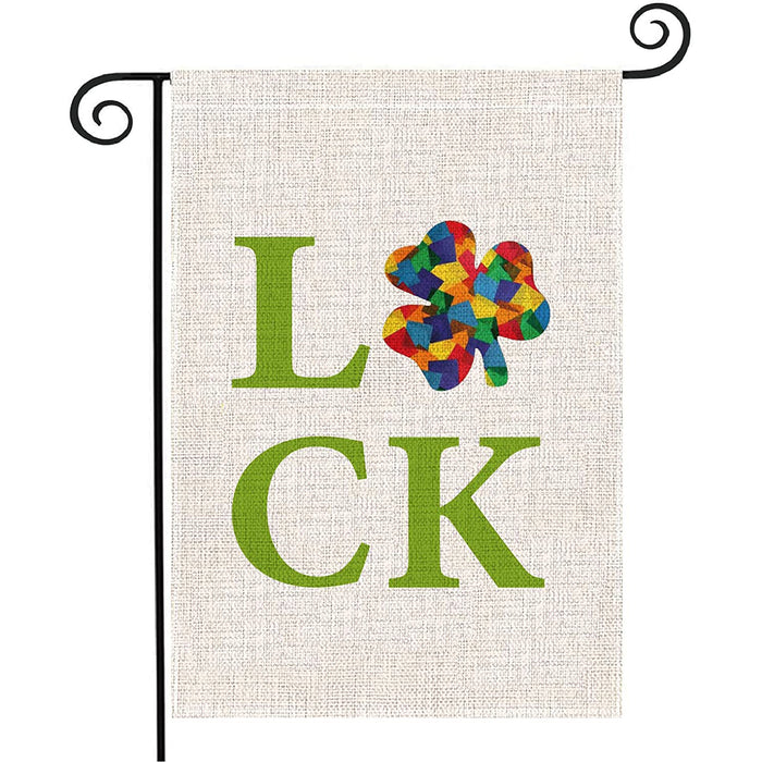 Colorful Clover Garden Flag for Yard Outside Decoration