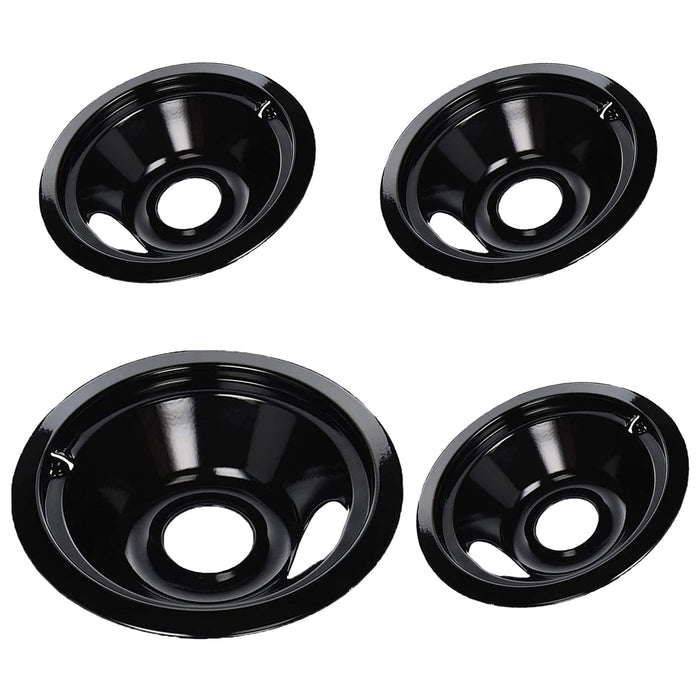 WB31M19 WB31M20 Black Porcelain Drip Pans Set