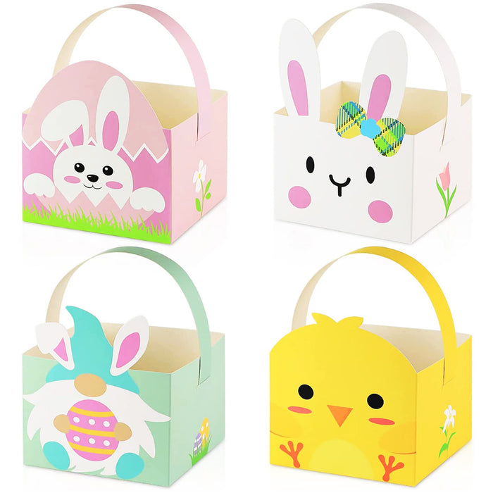 24pcs Easter Treat Boxes with Handle for Kids School Party Favor