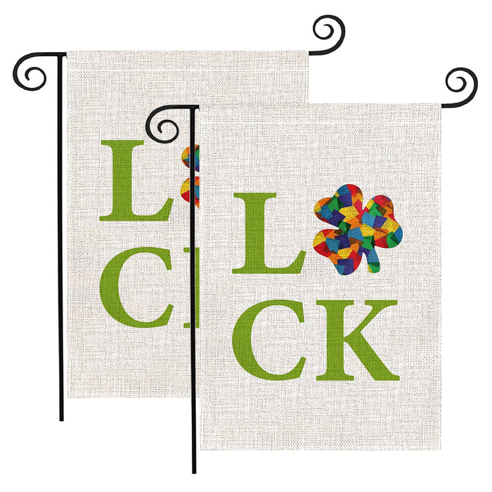 Colorful Clover Garden Flag for Yard Outside Decoration