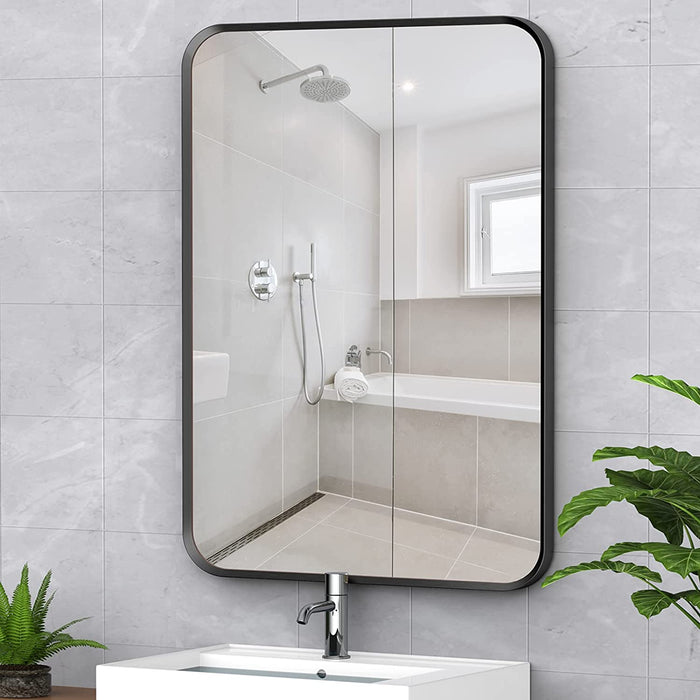16"x24" Rectangular Bathroom Vanity Mirror Wall-Mount Decor Shelf
