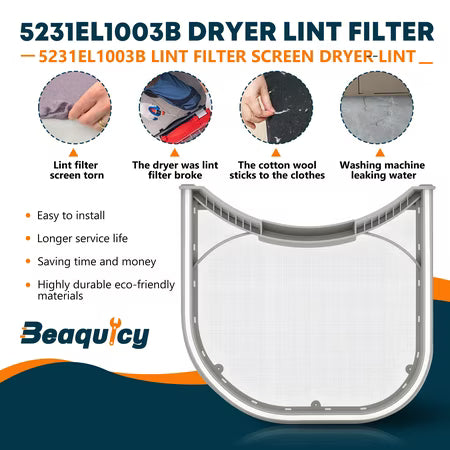Beaquicy Dryer Lint Filter for L-G 5231EL1003B Replacement Mesh Filter