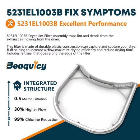 Beaquicy Dryer Lint Filter for L-G 5231EL1003B Replacement Mesh Filter