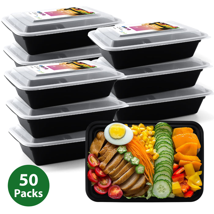 Beaquicy 50 Packs Meal Prep Containers, 38OZ Prep Food Containers,Dishwasher and Freezer Safe and BPA Free
