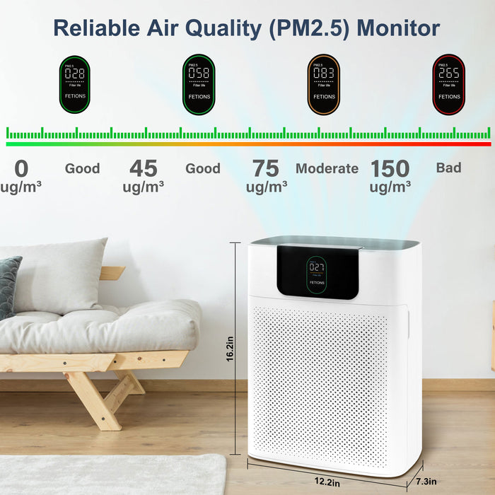 FT5000 Air Purifiers for Home Large Room, With Quiet Air Cleaner Remove Smoke, Dust