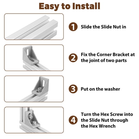Beaquicy silver aluminum extrusion connector kit - image 2