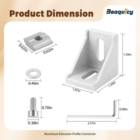 Beaquicy silver aluminum extrusion connector kit - image 6