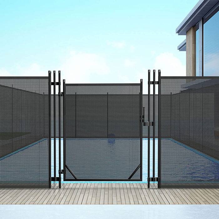 Beaquicy Pool Fence Gate with Stainless Steel Tubes 4x2.5 Feet, Textilene, Self-Closing & Latching Hardware