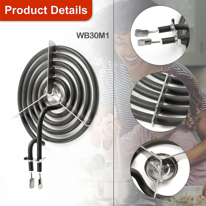 Beaquicy 5-Turn Electric Range Stove Coil Surface Burner Element Kit, 1350 Watts for GE Hotpoint