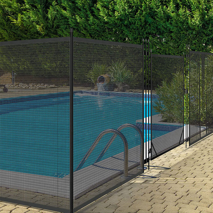 Beaquicy Pool Fence Gate with Stainless Steel Tubes 4x2.5 Feet, Textilene, Self-Closing & Latching Hardware