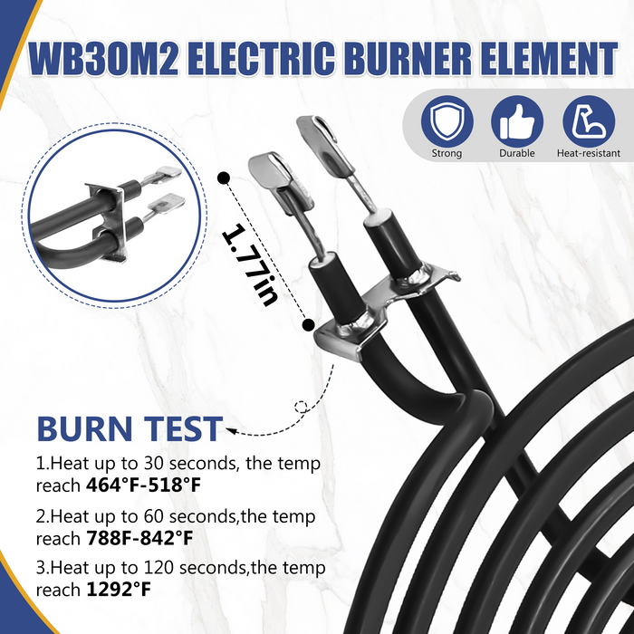 Beaquicy 8-inch WB30M2 Coil Heating Surface Burner Elements for Stove Top with 6 Turns