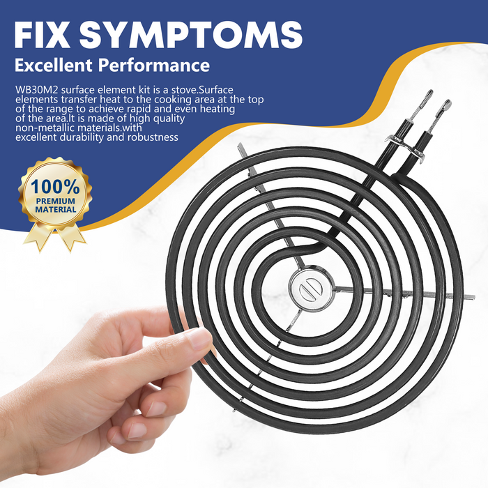 Beaquicy 8-inch WB30M2 Coil Heating Surface Burner Elements for Stove Top with 6 Turns