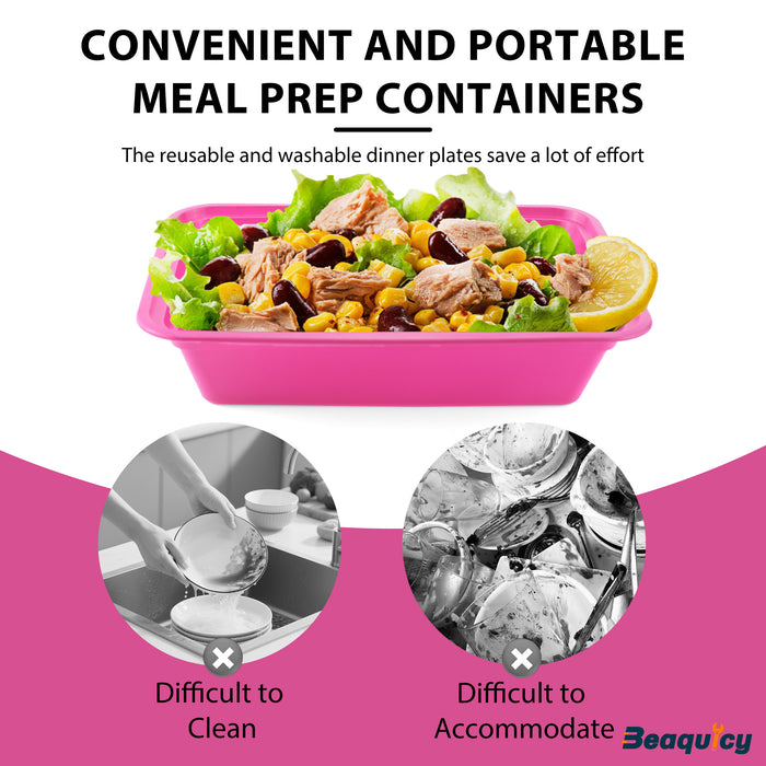 Beaquicy Food Meal Prep Containers Plastic Food Storage Containers ,Dishwasher and Freezer Safe and BPA Free, 50 Packs