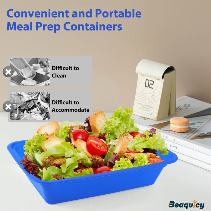 Beaquicy 38 OZ Reusable,Meal Prep Food Containers, Set of 50, Dishwasher Safe and BPA Free