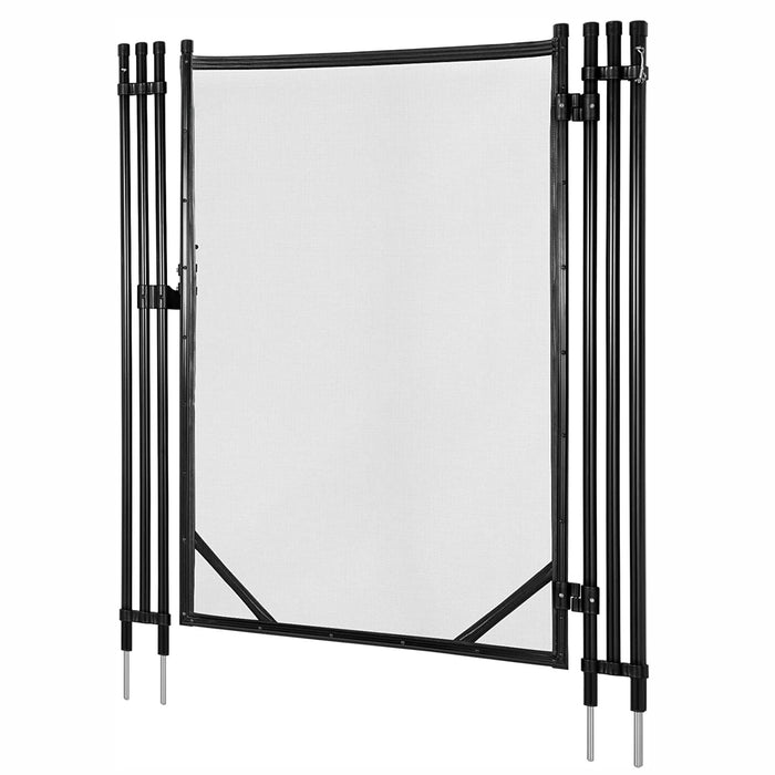 Beaquicy Pool Fence Gate with Stainless Steel Tubes 4x2.5 Feet, Textilene, Self-Closing & Latching Hardware