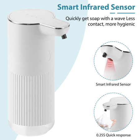 Beaquicy 350ML Touchless Liquid Soap Dispenser with Sensor for Kitchen & Bathroom
