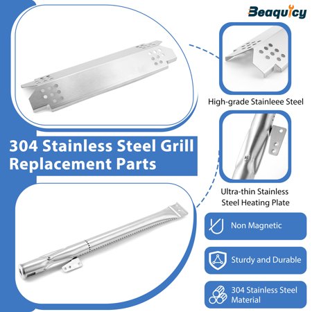 Beaquicy 304 Stainless Steel Grill Heat Plates Replacement Parts 720-0830H,720-0888,720-0888N Grill Burner Tubes for Home Depot