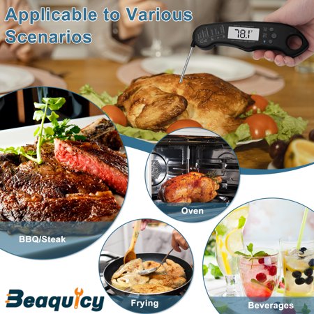 Beaquicy  Instant Read Meat Thermometer Waterproof with Magnet,and Stainless Steel Probe for Kitchen Cooking - 2