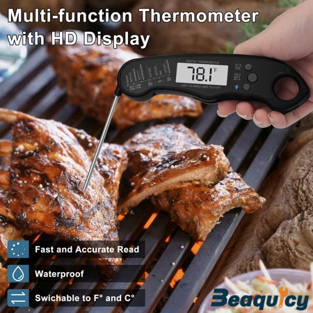 Beaquicy  Instant Read Meat Thermometer Waterproof with Magnet,and Stainless Steel Probe for Kitchen Cooking - 5