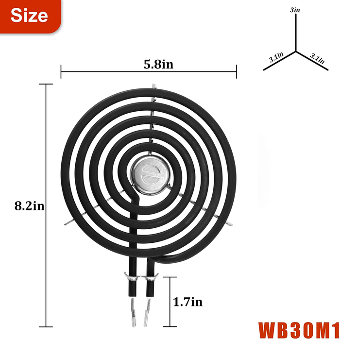 Beaquicy 5-Turn Electric Range Stove Coil Surface Burner Element Kit, 1350 Watts for GE Hotpoint - 4