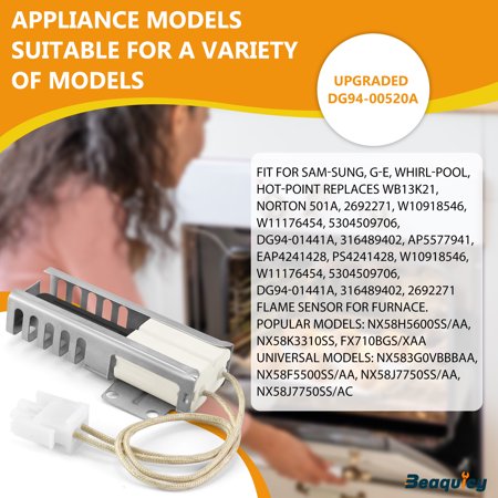 Beaquicy DG94-00520A Gas Igniter Range Oven Compatible with Gas Oven NX58H5600SS NX58H9500WS - 6