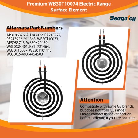Beaquicy WB30T10078 Electric Range Surface Burner 4 Turn 6" Surface Element for WB30X24401, WB30T10111 - 3