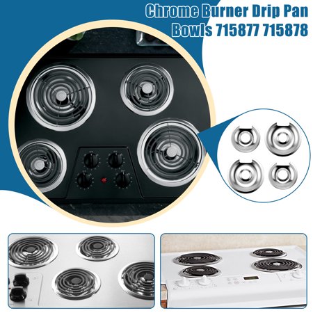 Beaquicy 715877 and 715878 Replacement Range Cooktop Drip Pans for Electric Surface Burner - 1