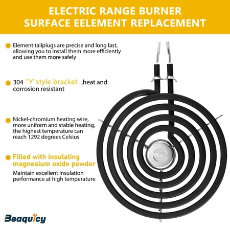 Beaquicy WB30M1 Range 6" Large Surface Burner Element 5 Turns Electric Stove Range Burner - 6