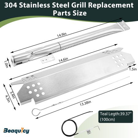 Beaquicy Cooking Grid Heat Plate Grill Replacement Parts 720-0830H,720-0888,720-0888N 304 Stainless Steel Grill Burner Tubes for Home Depot - 2