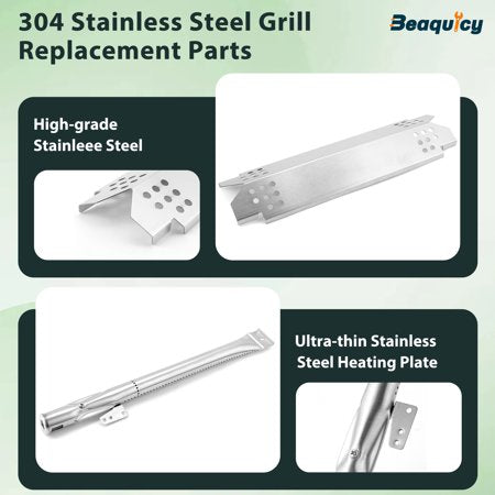 Beaquicy Cooking Grid Heat Plate Grill Replacement Parts 720-0830H,720-0888,720-0888N 304 Stainless Steel Grill Burner Tubes for Home Depot - 7