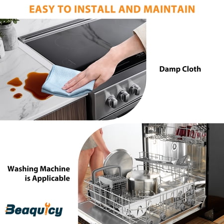 Beaquicy Stainless Steel Stove Gap Cover for Kitchen Heat Resistant Stove Counter Guard Cover,2 Pack - 3