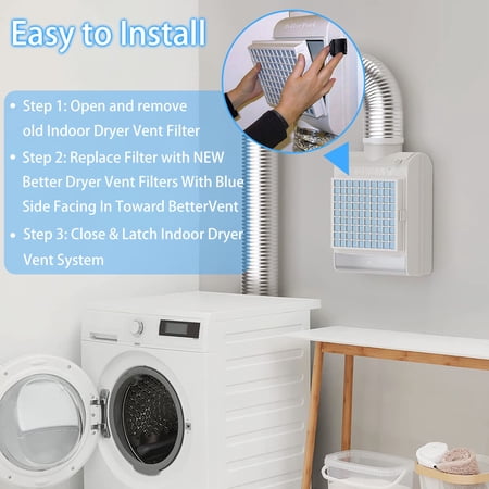 Beaquicy Polyester Dryer Ventilation Filters 12 Pack - Easy Fit, Durable, High-Performance - 1