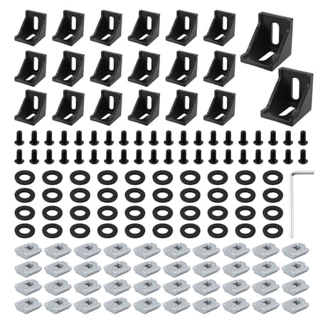 Beaquicy 20 Set 4040 Series Aluminum Extrusion Profile Connector, 3540 Corner Bracket for 20S Aluminum Rail - 8