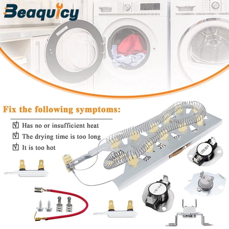 Beaquicy Dryer Heating Element with Thermal Fuse Kit for Dryers - 3