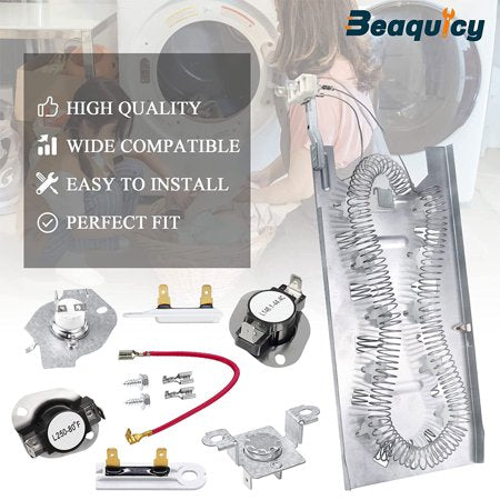 Beaquicy Dryer Heating Element with Thermal Fuse Kit for Dryers - 4