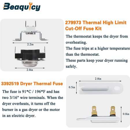 Beaquicy Dryer Heating Element with Thermal Fuse Kit for Dryers - 5