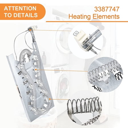 Beaquicy Dryer Heating Element with Thermal Fuse Kit for Dryers - 6