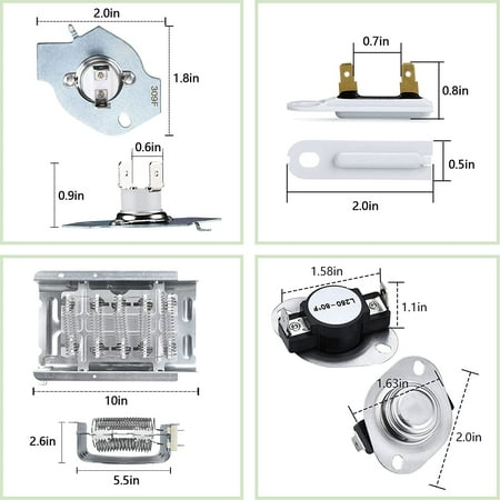 Beaquicy Dryer Heating Element Kit 279838 with Thermostat for Whirlpool Dryer - 1