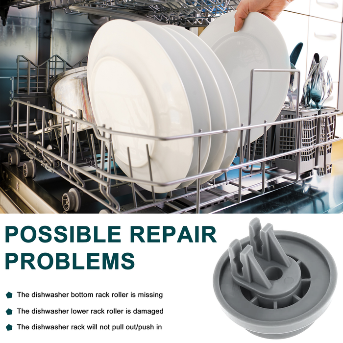 Beaquicy Dishwasher Lower Rack Roller Wheels Replacement for 2002711 - 5