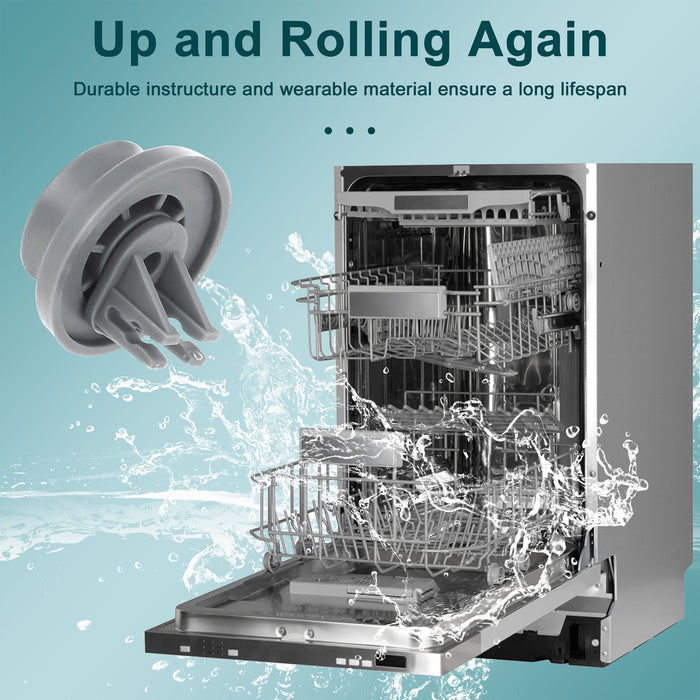 Beaquicy Dishwasher Lower Rack Roller Wheels Replacement for 2002711 - 6