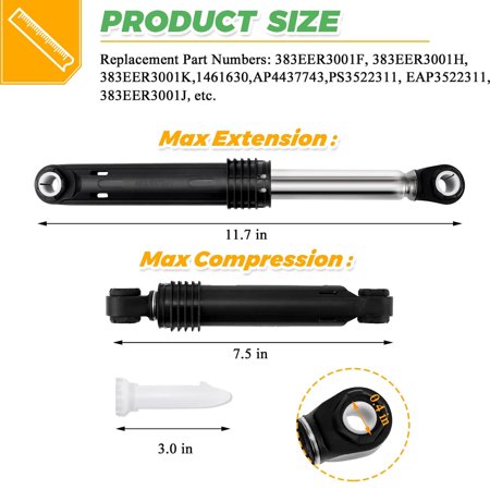 Beaquicy Shock Absorber for LG Washer - OEM 383EER3001G, 4901ER2003A, Vibration & Noise Reduction - 4