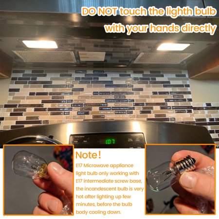 Beaquicy Hood Appliance Replacement Light Bulb for Whirlpool Microwave E17 Base 125V 40W - 4