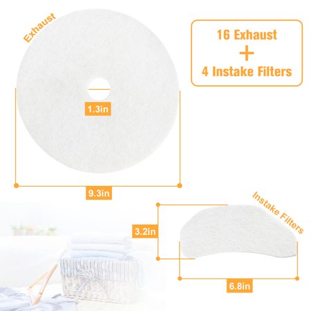 Beaquicy Dryer Exhaust Filter for Panda Sonya Portable Dryer Lint Replacement 20 pcs - 3