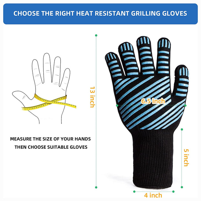 Heat resistant kitchen Grill Gloves for BBQ Kitchen Potholder and Outdoors