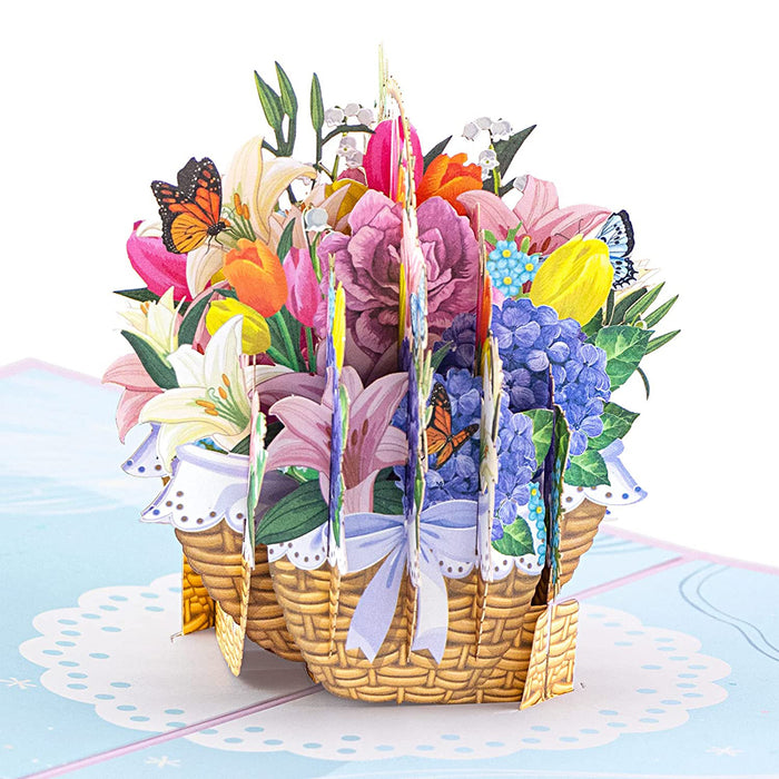 Flowers Basket Pop Up 3D Greeting Card