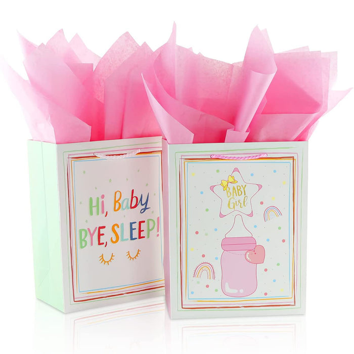 Baby Gift Bags with Tissue Paper for Baby Showers New Moms