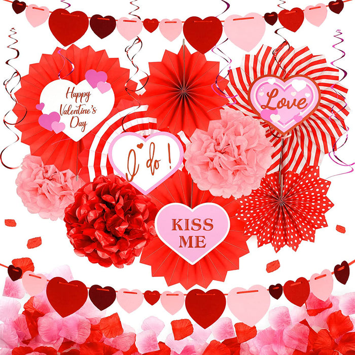 23pcs Valentine's Day Paper Kit Party Decorations for Wedding Decor Supplies