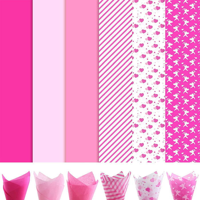 120 Sheets Pink Love Heart Tissue Paper for Gift Wrapping
